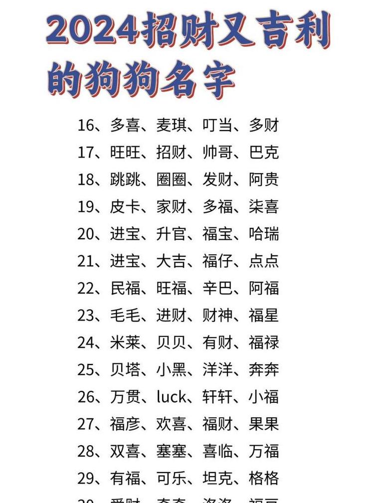 2024年吉祥黑狗名：好运财富好兆头精选