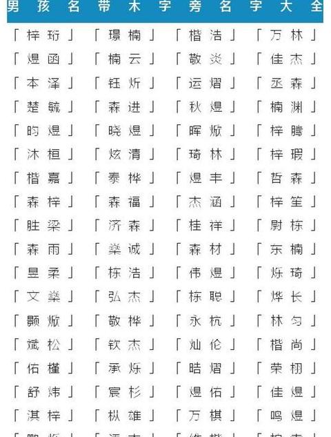 带木字旁和三点水的男孩名字精选大全