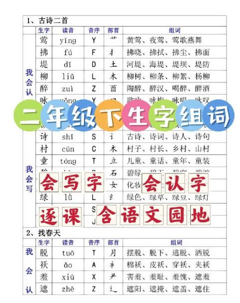 铜二年级组词
