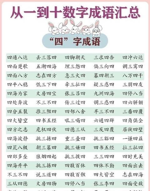 一到十成语汇总大全