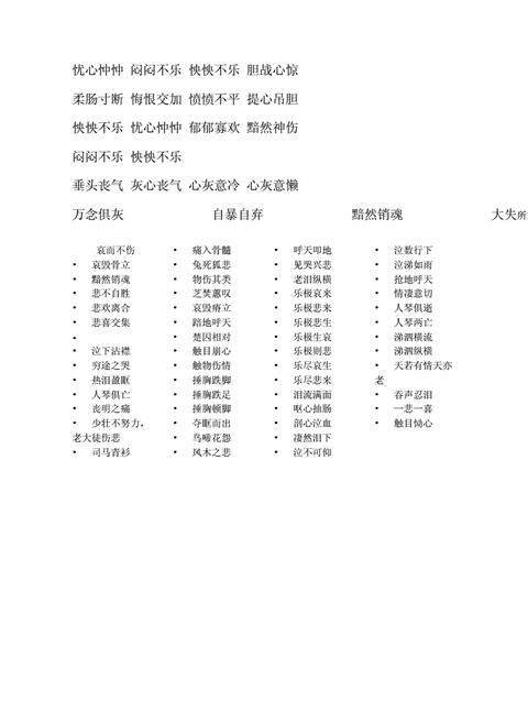 精神不振四字词语盘点