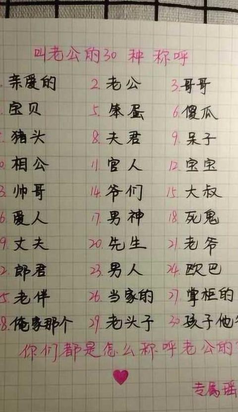 老公昵称大全：为爱赋予独特称呼