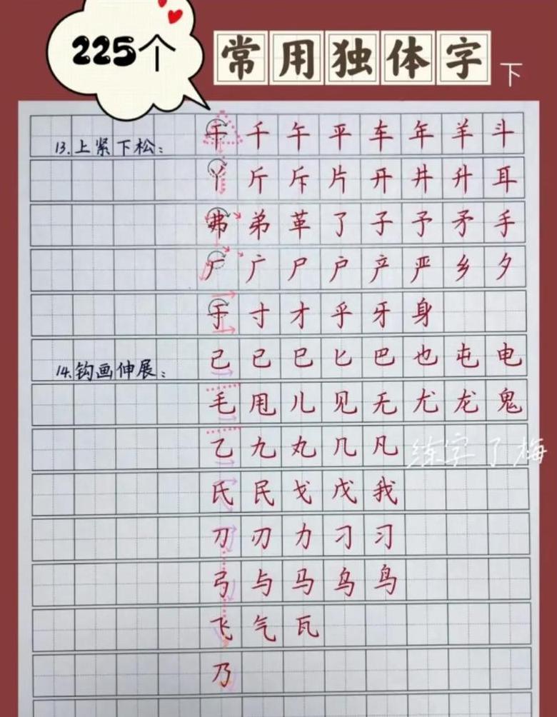 独体字结构解析与书写技巧