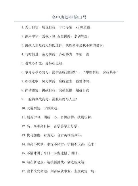 班级口号精选：8字押韵，激励人心